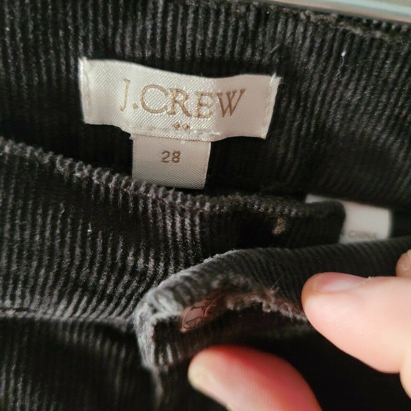 J. Crew dark brown Toothpick Corduroys pants Cords 28 32X27 short petite - Picture 7 of 7